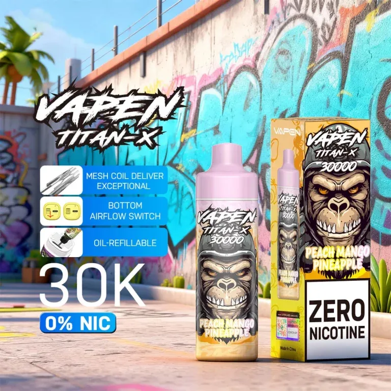 vapen-titan-x-30k-zero-nicotine-disposable-vape-30000-puffs-refillable-30ml-tank-650mah-typec-rechargeable-vapes